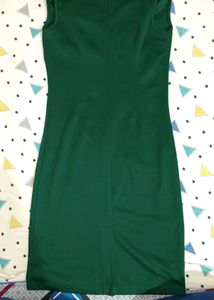 Elegant Green Cowl Neck Dress