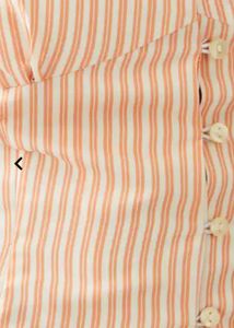Orange Striped Button-Up Top