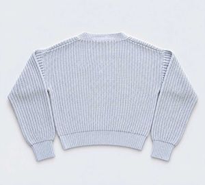 LIGHT BLUE V-NECK KNIT SWEATER