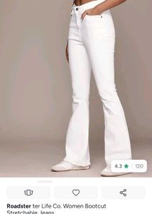 ROADSTERS Women's White Bootcut Jeans