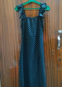 Polka Dot Ruffle Strap Dress
