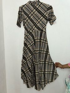 Checked Flared Dress(Xs) with gift