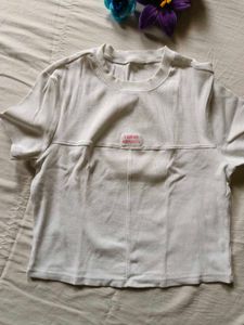 White T-Shirt with "I AM MY FAVORITE" Patch