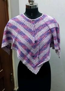 Handmade Crochet Multicolor Dupatta