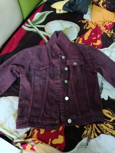 Burgundy Denim Jacket