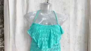 Aqua Lace Bikini Top