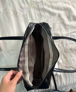 Chic Black Patent Shoulder Bag