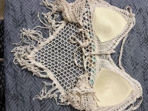 Boho Crochet Bikini Top with Embellishments