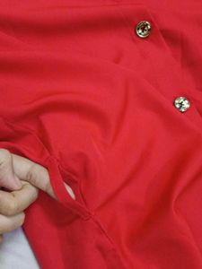 Chic Red Button-Up Shirt