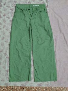 Green Wide Leg Jeans