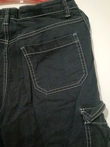 Women's Dark Wash Cargo Jeans