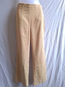Women's Beige Wide-Leg Trousers
