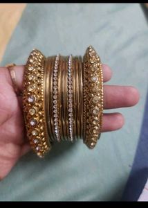 Designer Golden Bangle Set
