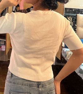 Ribbed Knit Button-Up Top