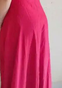Red solid slit dress