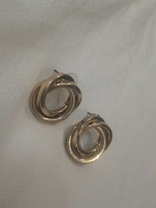 Gold-Tone Interlocking Hoop Earrings