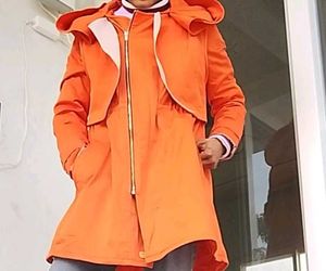 Orange Hooded Trenchcoat