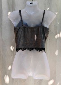 Gothic Moth Lace Trim Cami Top