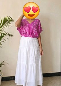 V-Neck Pink Tie-dye Top