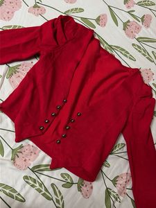 Chic Red Buttoned Top