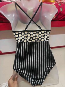 Daisy Print &amp; Stripe One-Piece Swimsuit