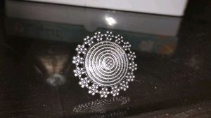 Oxidised Silver Round Ring