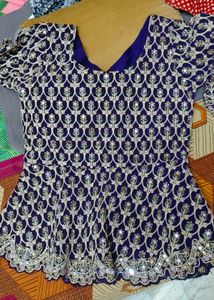 Embellished purple Peplum Top Indo Western dress