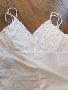 Elegant White Spaghetti Slip Night Dress