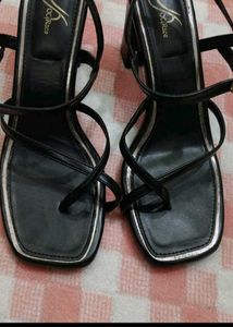 Elegant Black Heeled Sandals