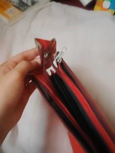 Bright Red Pleated Clutch Bag