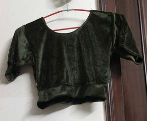 Mehendi Colour Velvet Blouse