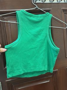 Green Ribbed Tank Top