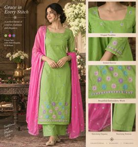🇳🇿💫🎀 Unstich Elegant Green Kurta Set