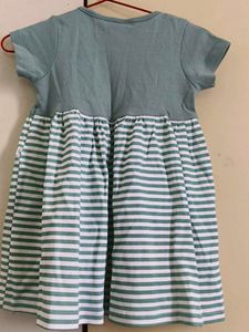 Cute Striped Bunny Pocket Dress