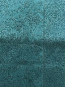 Elegant Teal Paisley Pattern Silk Fabric