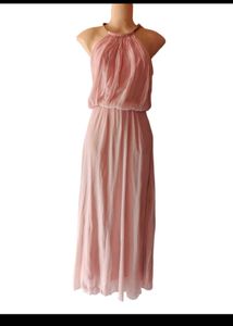 Elegant Pink Halter Maxi Dress