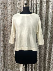 Cream Knit Sweater Top