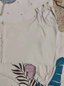 Cream Lace Trimmed Top