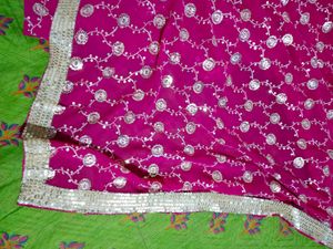 Fully Worked Light Weighted Rani Pink Saree