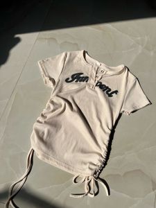 Ruched Drawstring T-Shirt