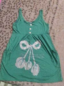Green Sleeveless Summer top