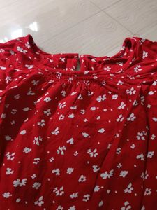 Red Floral Print Top