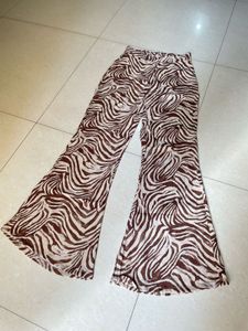 Y2K PULL &amp; BEAR Zebra Print Flare Leg Pants