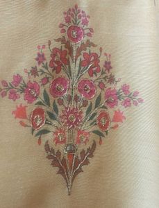 Cream and Fuchsia pink silk cotton salwar full set