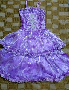 Enchanting Purple Ruffled Dress with Shrug
