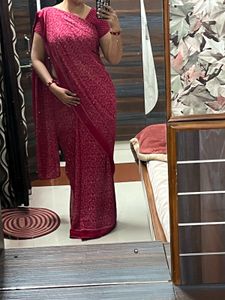 Elegant Red Floral Saree
