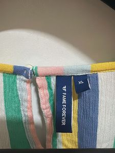 Colorful Striped Ruffle Sleeve Top