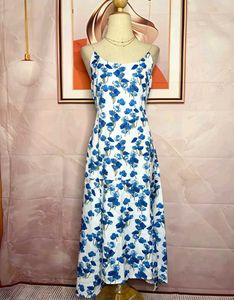 Floral White Midi Slip Dress