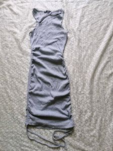 Grey Ruched Cut-out Bodycon Dress