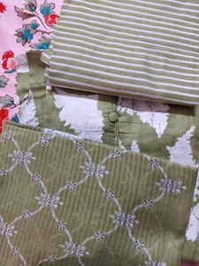 Stylish Green Floral Kurta Set with Dupatta(unstit